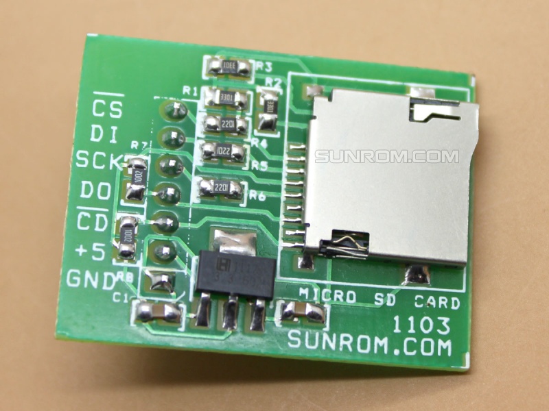 Micro SD Memory Card interface for 5V MCU [1103] Sunrom Electronics