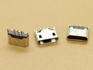 Micro USB Connector - B Female - 5 Pin Through Hole - Vertical Mounting