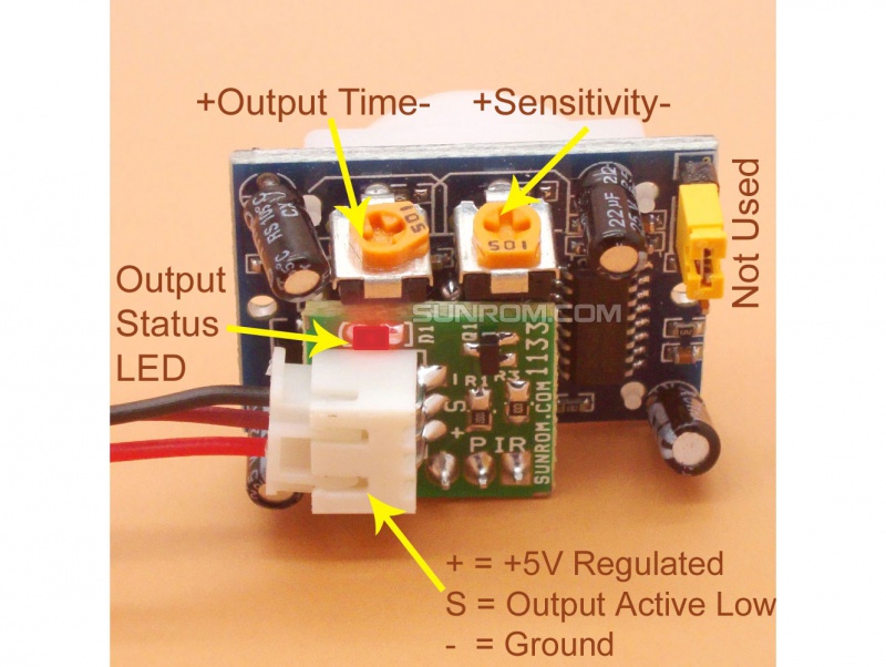 PIR Motion Sensor [1133] Sunrom Electronics/Technologies