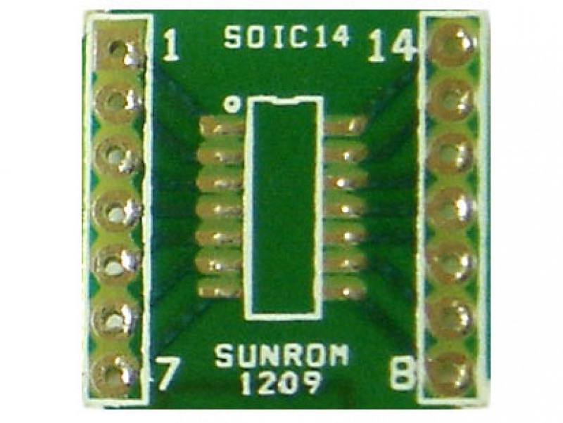 SOIC14 - 1.27mm Adapter PCB [1209] : Sunrom Electronics/Technologies
