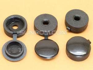 Screw Cover Caps for M3 screws - Hinged Black