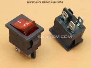 Red Light Rocker Switch KCD1 6A@250VAC ON/OFF DPST Snap in Panel