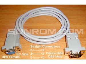 Serial Communication Cable - 3 Core - M2F DB9 - TX/RX/GND - RS232 - 1.5 Meters