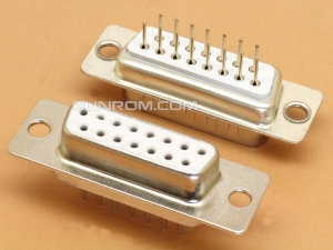 DB15 Female PCB Mount Straight Gold plated pins