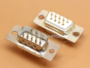 DB9 Male PCB Mount Straight Gold plated pins