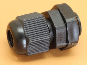M12x1.5 Black Nylon Cable Gland for Cable Dia 3-6mm