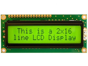 16x2 LCD Black on Yellow