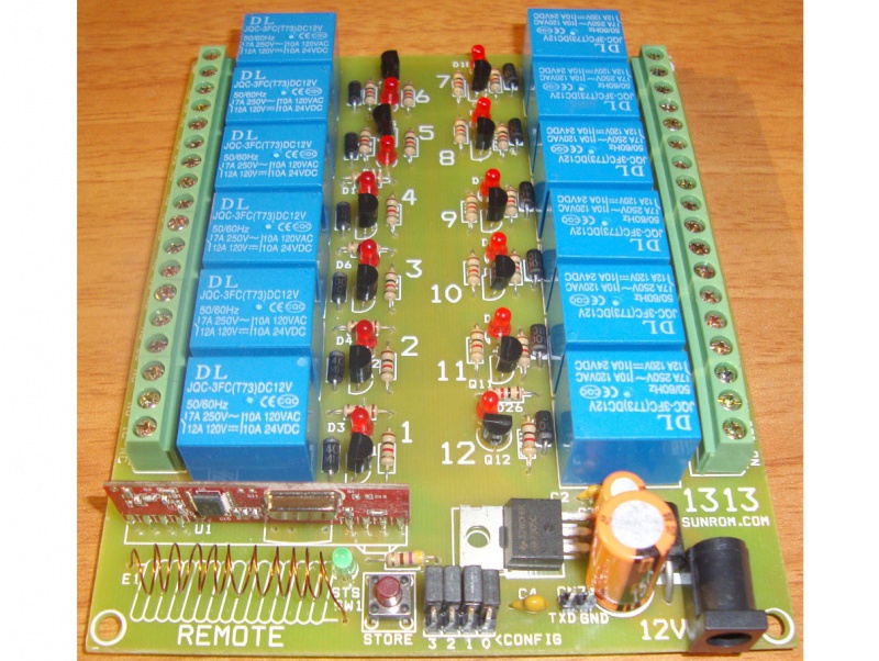 RF Remote Control Relays 12 Channels [1313] Sunrom Electronics