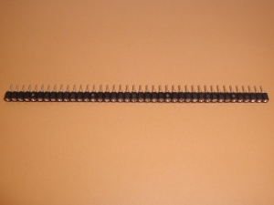 2.54mm 40x1 Female Socket Strip, Machine Round Pins