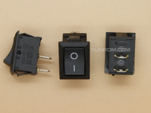 Black Rocker Switch KCD1 6A@250VAC ON/OFF SPST Snap in Panel