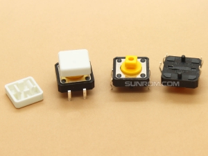 White Square Cap for Omron B3F Series Switches