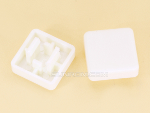 White Square Cap for Omron B3F Series Switches