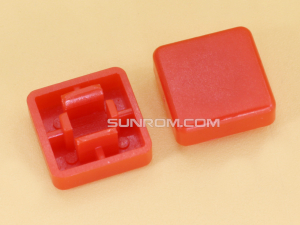 Red Square Cap for Omron B3F Series Switches