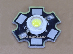 1W LED - Pure White 5000K-6000K soldered on Star type Aluminum base PCB