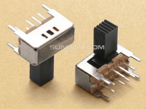 Slide Switch TH RA - 8 pins - 2 circuits - 3 positions - 9mm Knob