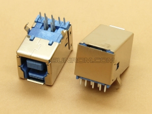 USB 3.0 B-type Female 9 Pin 90 Deg Right Angle PCB Mount