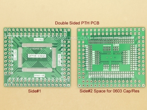 LQFP100 0.65mm pitch (RTL8019 Ethernet chip) (cy7c68013) SMD Adapter PCB