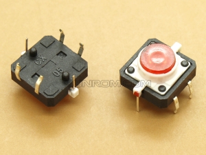 Switch with Red LED 12x12x7.3mm