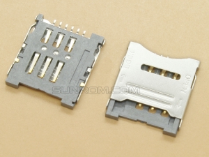 Micro SIM Card Socket - 6 pin - Flip Open - Metal Hinge