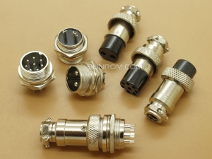 6P Metal Mini Round Shell Aviation Male and Female Circular Connectors GX16 - 16mm