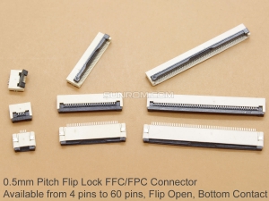 4P 0.5mm Flip Lock FFC/FPC Connector