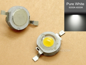 1W LED - Pure White 5000K-6000K