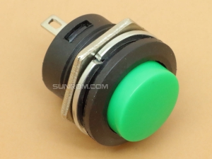 Green Push to ON Momentary Switch Panel Mount 16MM R13-507