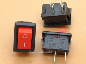 Red Rocker Switch KCD1 6A@250VAC ON/OFF SPST Snap in Panel