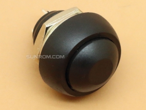 Black Push Button Switch 12mm Waterproof Momentary