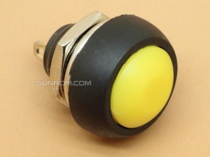 Yellow Push Button Switch 12mm Waterproof Momentary