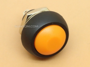 Orange Push Button Switch 12mm Waterproof Momentary