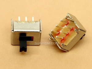 Slide Switch TH Vertical - 6 pins - 2 circuits - 2 positions