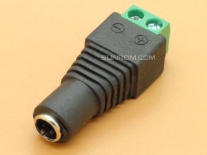 Female DC Power adapter - 5.5x2.1mm plug to screw terminal