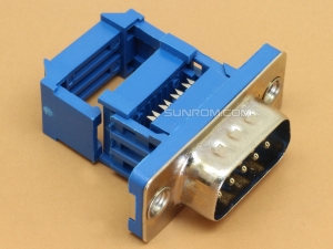 DB9 Male IDC 9 Pin D-SUB Crimp Connector for Flat Ribbon Cable with Strain Relief