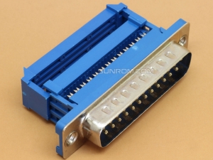 DB25 Male IDC 25 Pin D-SUB Crimp Connector for Flat Ribbon Cable Parallel Port with Strain Relief