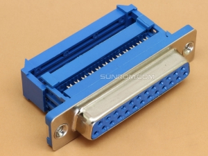 DB25 Female IDC 25 Pin D-SUB Crimp Connector for Flat Ribbon Cable Parallel Port with Strain Relief