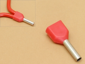 Dual Wire 2x0.75 sq. mm Red Wire Ferrule