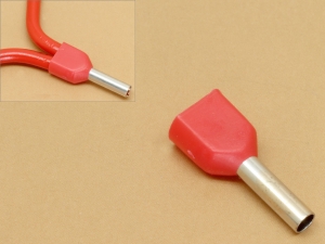 Dual Wire 2x1.0 sq. mm Red Wire Ferrule