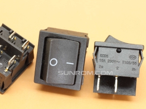 Black Rocker Switch KCD5 6A@250VAC ON/OFF DPST Snap in Panel