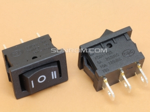 Black Rocker Switch KCD1-103 6A@250VAC ON-OFF-ON SPST Snap in Panel