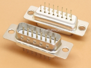 DB15 Male PCB Mount Straight Gold plated pins