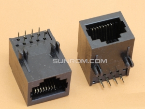 RJ45 8P8C Socket Side Entry Black PCB Mount for Network Ethernet