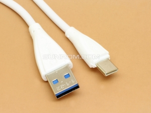 USB Type-C Male Cable for Power Only 1 Meter White