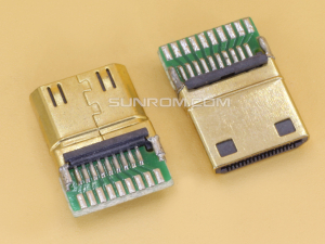 Mini HDMI 19P Male with Breakout PCB Pins