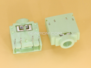 Stereo Socket - PCB Mount - 3.5mm Green
