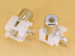 RCA 2 Pin Female Audio Video White