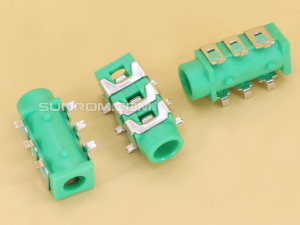 Stereo Socket - 3.5mm - SMD 6P - Green