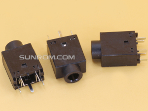 Stereo Audio Socket 5P Vertical - Black