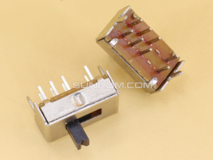 Slide Switch TH Vertical - 8 pins - 2 circuits - 3 positions