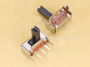 Slide Switch TH Horizontal - 3 pins - 1 circuits - 2 positions Knob 6mm